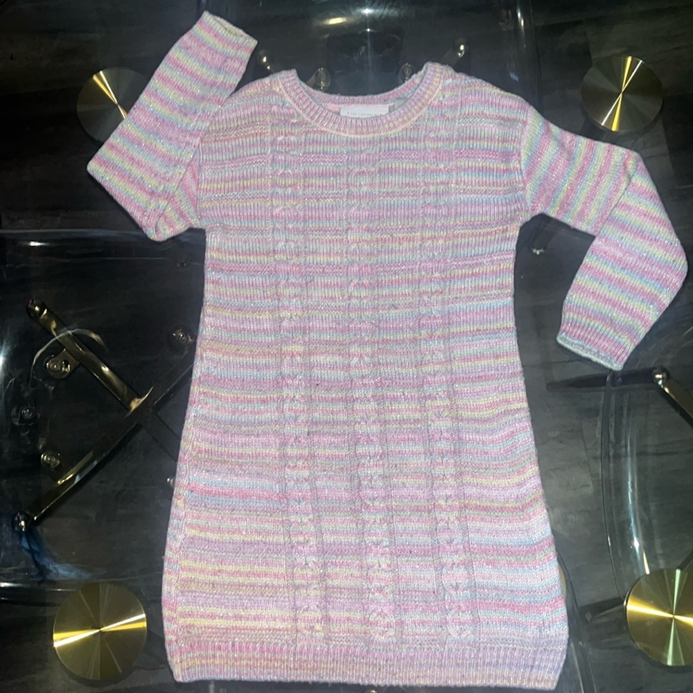 3T toddler girl multi pink sweater dress